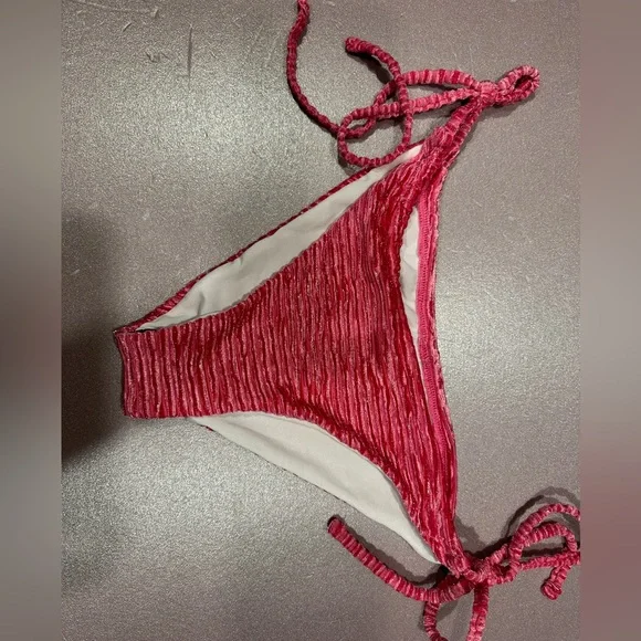 Velvet Ruched Bandeau tie side Bikini swimsuit - Picture 6 of 6